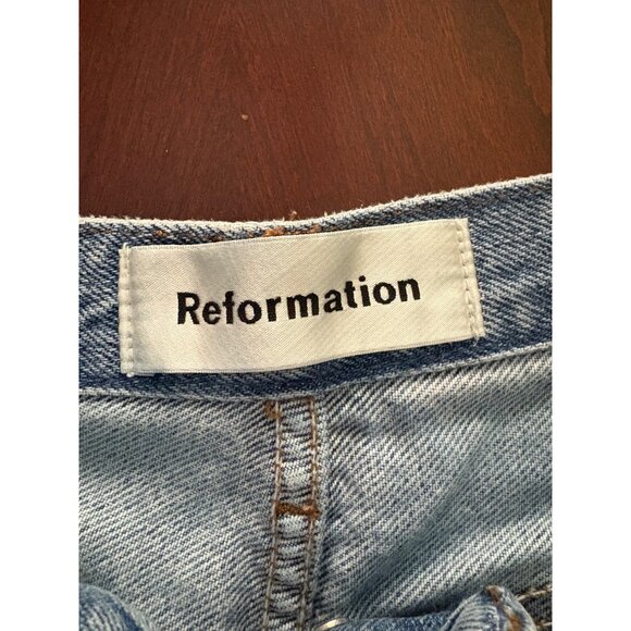 Reformation Denim Patch Skinny Distressed Patchwork Jeans Size 26 - Picture 5 of 13